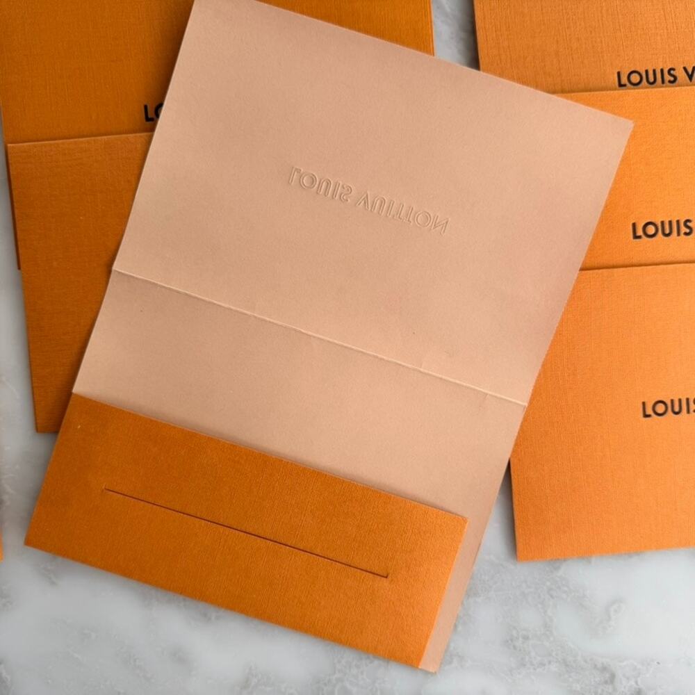 Louis Vuitton Card Envelope 13pc Set Authentic Orange Home Decor Display Resale - Picture 3 of 7